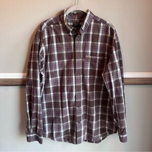 Filson Sutter Long Sleeve Button Down Shirt Red Gray Plaid 20019388